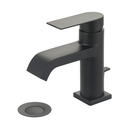 OLYMPIA FAUCETS Single Handle Lavatory Faucet, Compression Hose, Matte Black, Number of Holes: 1 Hole L-6092-MB